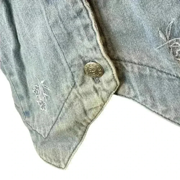 Casey And Max Denim Embroidered Vest Size S Women’s Boho Vintage Hippie Cottage - Picture 4 of 9